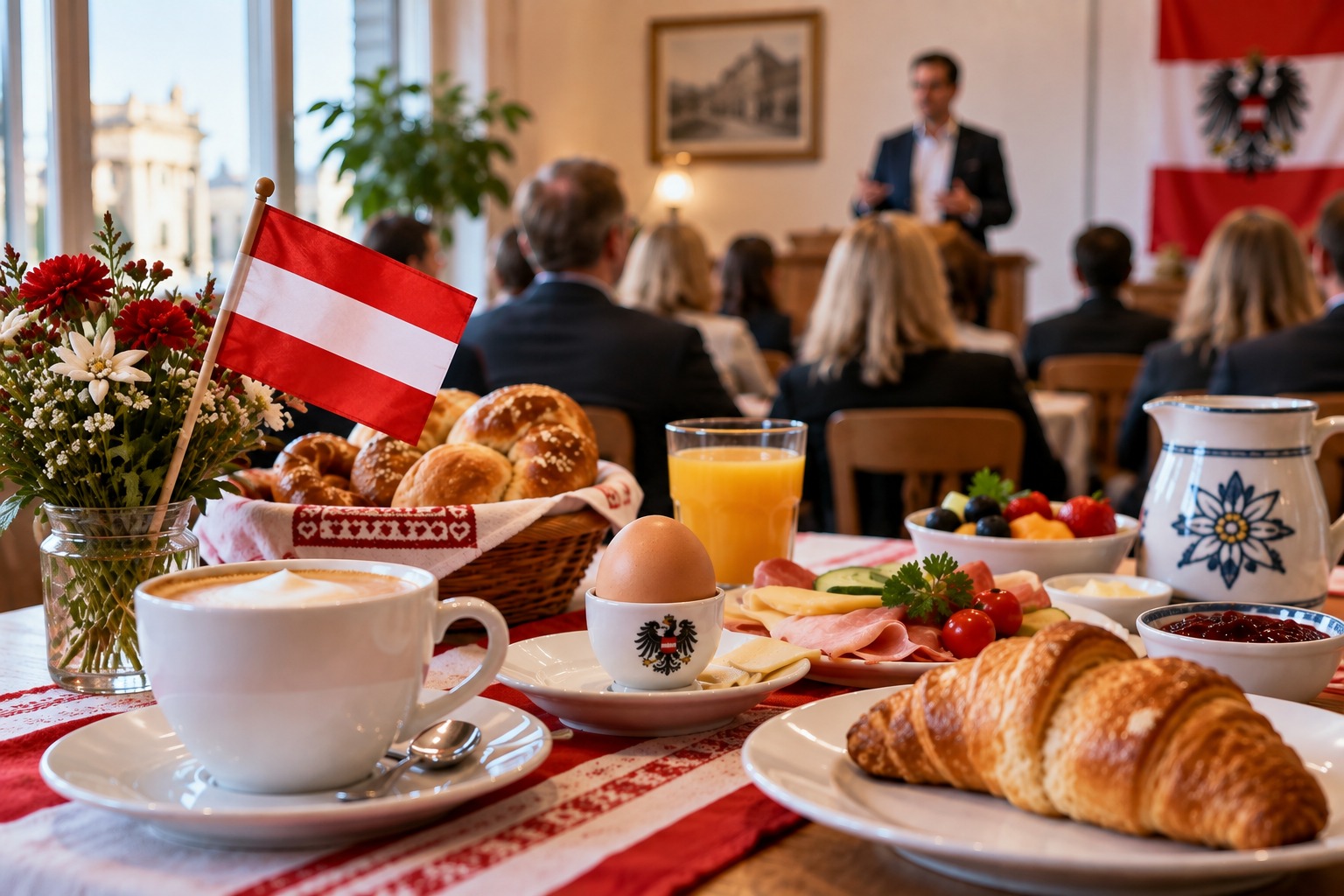 Frühstück und Vortrag